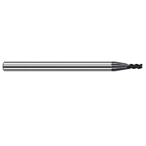 Harvey Tool 53835-C3 | 0.0350" Diameter x 1/8" Shank x 3/16" LOC x 2-1/2" OAL 0.0050" Radius 3FL AlTiN Coated Carbide Corner Radius & Corner Chamfer End Mill for Medium Alloy Steels