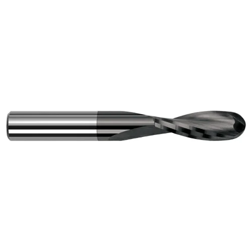 Harvey Tool 71362-C4 | 1/16" Diameter x 1/8" Shank x 5/16" LOC x 2" OAL 2 Flute Amorphous Diamond Coated Carbide Ball End Mill For Plastics