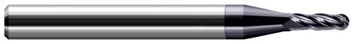 Harvey Tool 74361-C3 | 0.0610" Cutter DIA x 0.1830" Length of Cut Carbide Ball End Mill, 4 Flutes, AlTiN Coated