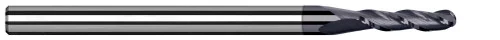 Harvey Tool 793822-C6 | 1.000 mm Cutter DIA x 3.000 mm Length of Cut Carbide Ball End Mill for Exotic Alloys, 4 Flutes, AlTiN Nano Coated