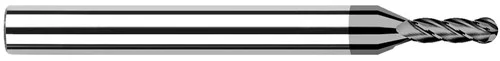 Harvey Tool 799616 | 0.2500" (1/4) Cutter DIA x 0.7500" (3/4) Length of Cut Carbide Ball End Mill, 4 Flutes, CVD Diamond 4Âµm