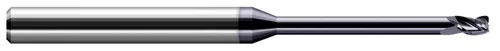 Harvey Tool 800331-C3 | 0.0310" (1/32) Cutter DIA x 0.0050" Radius x 0.4700" Length of Cut x 0.2500" (1/4) Reach Carbide Corner Radius End Mill, 4 Flutes, AlTiN Coated