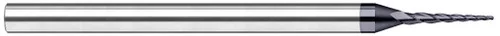 Harvey Tool 802115-C6 | 0.0150" (1/64) Cutter DIA x 0.0780" (5/64) Length of Cut Carbide Tapered Ball End Mill, 3 Flutes, AlTiN Nano Coated