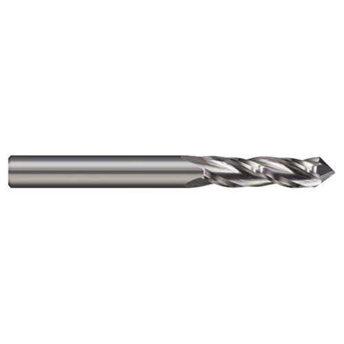 Harvey Tool 823812 | 3/16" Diameter x 3/16" Shank x 5/8" LOC x 2" OAL 90 Degree Angle 3 Flute Uncoated Carbide Drill Mill