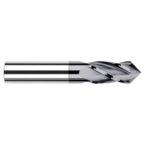 Harvey Tool 823904-C3 | 1/16" Diameter x 1/8" Shank x 5/16" LOC x 2-1/2" OAL 90 Degree Angle 4 Flute AlTiN Coated Carbide Drill Mill
