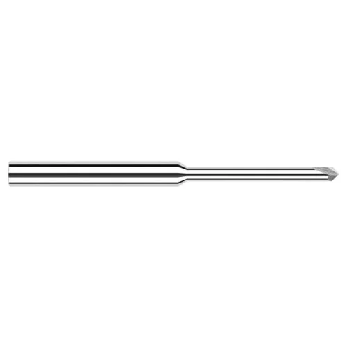 Harvey Tool 825645 | 0.0060" Cutter Head Diameter x 2-1/2" OAL x 90 Degree Included Angle 2 Flute Uncoated Carbide Chamfer Cutter