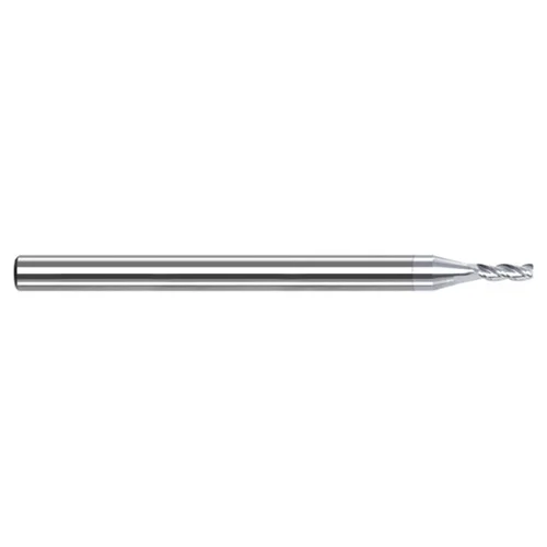 Harvey Tool 829708-C8 | 1/8" Diameter x 1/8" Shank x 5/8" LOC x 2-1/2" OAL x 0.0300" Corner Radius 3 Flute TiB2 Coated Carbide Corner Radius End Mill