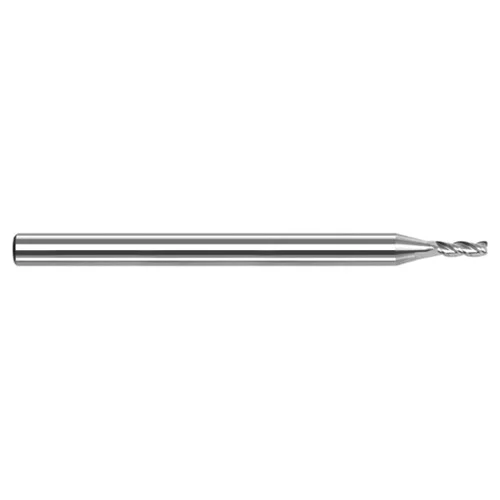 Harvey Tool 834812 | 3/16" Diameter x 3/16" Shank x 9/16" LOC x 2" OAL x 0.0600" Corner Radius 3 Flute Uncoated Carbide Corner Radius End Mill