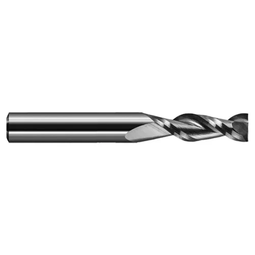 Harvey Tool 866262 | 1/16" Diameter x 1/8" Shank x 5/16" LOC x 2" OAL 2 Flute Uncoated Coated Square End Mill For Plastics
