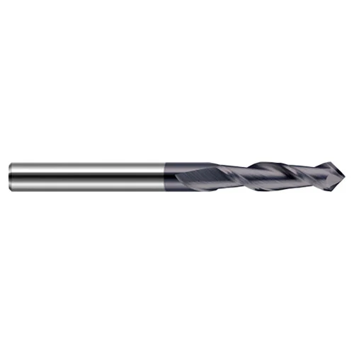 Harvey Tool 872502-C6 | 1/32" Diameter x 1/8" Shank x 3/32" LOC x 1-1/2" OAL 60 Degree Angle 2 Flute AlTiN Nano Coated Carbide Drill Mill