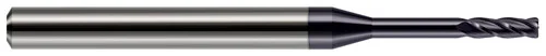 Harvey Tool 876112-C3 | 0.1875" (3/16) Cutter DIA x 0.0100" Radius x 0.5630" Length of Cut x 1.0000" (1) Reach Carbide Corner Radius End Mill, 4 Flutes, AlTiN Coated