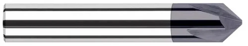 Harvey Tool 876440-C3 | 0.2500" (1/4) Shank DIA x 40 Degree per side Carbide Flat Chamfer Cutter, 4 Flutes, AlTiN Coated