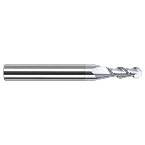Harvey Tool 894893-C8 | 3/32" Diameter x 1/8" Shank x 9/64" LOC x 1-1/2" OAL 2 Flute TiB2 Coated Carbide Ball End Mill For Aluminum Alloys