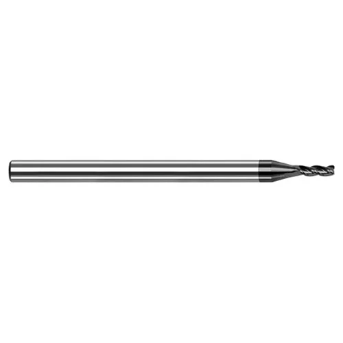 Harvey Tool 904708-C4 | 1/8" Diameter x 1/8" Shank x 3/8" LOC x 1-1/2" OAL x 0.0100" Corner Radius 3 Flute Amorphous Diamond Coated Carbide Corner Radius End Mill