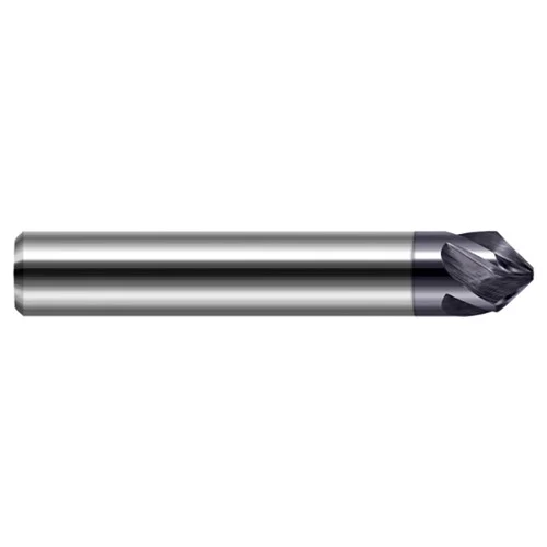 Harvey Tool 908420-C3 | 45 Degree Angle per Side x 5/16" Shank x 0.1260" LOC x 2-1/2" OAL AlTiN Coated Carbide Deburring Chamfer Mill