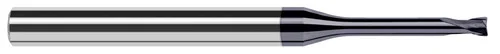 Harvey Tool 938720-C6 | 0.0200" (.5 mm) Cutter DIA x 0.0040" Radius x 0.0160" Length of Cut x 0.0620" (1/16) Reach Carbide Corner Radius End Mill for Hard Milling, 4 Flutes, AlTiN Nano Coated