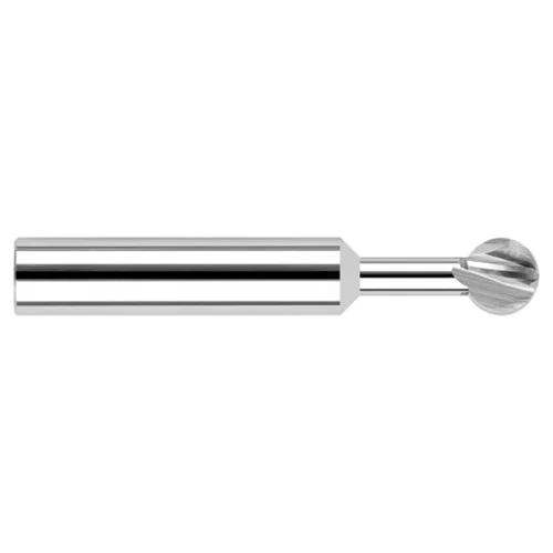 Harvey Tool 979248 | 300 Degree Wrap Angle x 3/4" Diameter x 0.6990" LOC x 3/4" Shank x 6" OAL 4 Flute Uncoated Carbide Undercutting End Mill - Spherical Ball