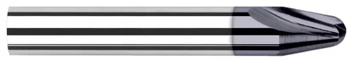 Harvey Tool 979902-C6 | 0.0310" (1/32) Radius x 0.1980" Length of Cut x 20 Degree per side Carbide Runner Cutter, 2 Flutes, AlTiN Nano Coated