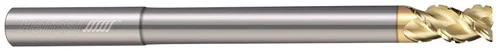 Helical Solutions 82756 | H45AL-C-RN-A-30375-R.020 0.375" (3/8) Diameter x 0.375" (3/8) Shank x 0.020" Corner Radius x 4.000" (4) OAL x 0.500" (1/2) LOC 3 Flute ZPLUS Coated Corner Radius End Mill