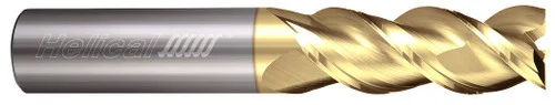 Helical Solutions 82853 | H45AL-Y-30250 0.250" (1/4) Cutter DIA x 0.250" (1/4) Shank DIA x 2.000" (2) Length of Cut x 4.000" (4) Overall Length Carbide 45 Degree Helix Square End Mill for Aluminum, 3 Flutes, Uncoated - (H45AL-Y-30250)