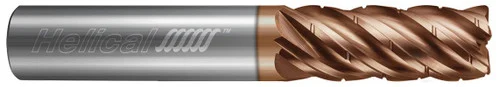 Helical Solutions 83124 | HEV-C-LX-50750-R.030 0.750" (3/4) Diameter x 0.750" (3/4) Shank x 0.030" Corner Radius x 6.000" (6) OAL x 3.250" (3-1/4) LOC 5 Flute TPLUS Coated Corner Radius End Mill