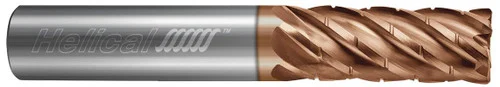 Helical Solutions 83161 | HEV-C-M-60500-R.060 0.500" (1/2) Cutter DIA x 0.500" (1/2) Shank DIA x 0.060" Radius x 1.625" (1-5/8) Length of Cut x 4.000" (4) OAL Carbide Corner Radius End Mill for Stainless and High Temp, 6 Flutes, TPLUS
