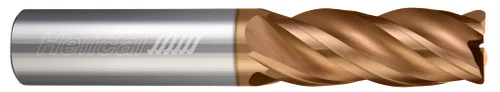 Helical Solutions 83238 | HSV-S-40125-R.010 0.125" (1/8) Cutter DIA x 0.125" (1/8) Shank DIA x 0.010" Radius x 0.250" (1/4) Length of Cut x 1.500" (1-1/2) OAL Carbide Corner Radius End Mill for Stainless and High Temp, 4 Flutes, TPLUS