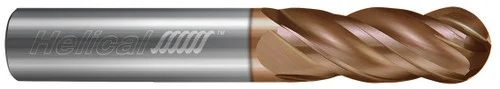 Helical Solutions 83287 | HSV-S-40312-BN 0.312" (5/16) Cutter DIA x 0.312" (5/16) Shank DIA x 0.500" (1/2) Length of Cut x 2.000" (2) Overall Length Carbide Ball End Mill for Stainless and High Temp, 4 Flutes, TPLUS Coated - (HSV-S-40312-BN)
