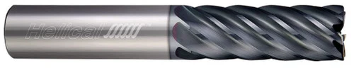 Helical Solutions 83380 | HEV-S-70375-R.010 0.375" (3/8) Diameter x 0.375" (3/8) Shank x 0.010" Corner Radius x 2.000" (2) OAL x 0.500" (1/2) LOC 7 Flute APLUS Coated Corner Radius End Mill