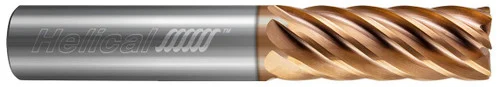 Helical Solutions 83401 | HEV-R-70625-R.060 0.625" (5/8) Diameter x 0.625" (5/8) Shank x 0.060" Corner Radius x 4.000" (4) OAL x 1.625" (1-5/8) LOC 7 Flute TPLUS Coated Corner Radius End Mill
