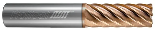 Helical Solutions 83517 | HXF-SR-070250-R.020 0.250" (1/4) Diameter x 0.250" (1/4) Shank x 0.020" Corner Radius x 2.000" (2) OAL x 0.500" (1/2) LOC 7 Flute TPLUS Coated Corner Radius End Mill