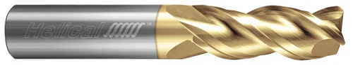 Helical Solutions 83532 | H40ALV-SR-30375-R.125 0.375" (3/8) Diameter x 0.375" (3/8) Shank x 0.125" (1/8) Corner Radius x 2.500" (2-1/2) OAL x 0.750" (3/4) LOC 3 Flute ZPLUS Coated Corner Radius End Mill