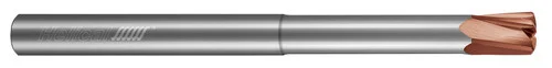 Helical Solutions 83721 | HFV-RN-080-50375 0.375" (3/8) Cutter DIA x 0.375" (3/8) Shank DIA x 0.375" (3/8) Length of Cut x 6.000" (6) Overall Length x 3.000" (3) Reach Carbide High Feed End Mill, 5 Flutes, TPLUS Coated - (HFV-RN-080-50375)