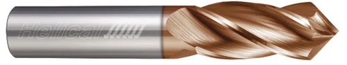 Helical Solutions 83758 | HCCM90-40500 0.500" (1/2) Cutter DIA x 1.000" (1) Length of Cut x 90 Degree Included Carbide Helical Tip Drill/End Mill, 4 Flutes, TPLUS Coated