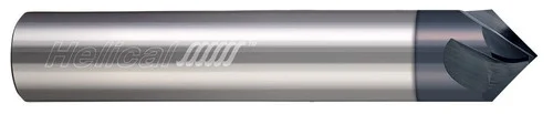 Helical Solutions 83854 | HPCM90-20500 0.500" (1/2) Shank DIA x 90 Degree Included Angle x 3.000" (3) Overall Length X 0.010" Tip DIA Carbide Chamfer Mill, 2 Helical Flutes, ZPLUS Coated - (HPCM90-20500)