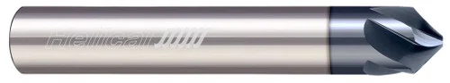 Helical Solutions 83886 | HPCM90-30187 0.188" (3/16) Shank DIA x 90 Degree Included Angle x 2.000" (2) Overall Length X 0.050" Tip DIA Carbide Chamfer Mill, 3 Helical Flutes, ZPLUS Coated - (HPCM90-30187)