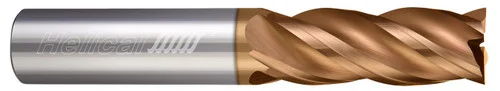 Helical Solutions 84054 | HSM-023-40187 0.188" (3/16) Cutter DIA x 0.250" (1/4) Shank DIA x 0.437" (7/16) Length of Cut x 2.500" (2-1/2) OAL Carbide Square End Mill for Stainless and High Temp, 4 Flutes, TPLUS Coated - (HSM-023-40187)