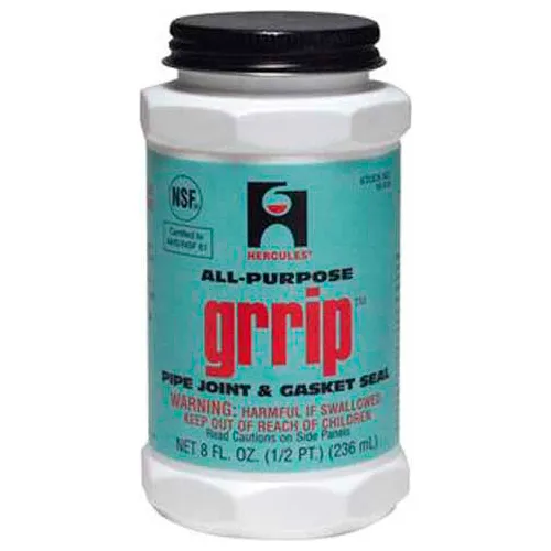 Hercules 15515 Grrip Industrial Black Thread Sealant- Screw Cap With Brush 1/2 Pt. - Pkg Qty 24