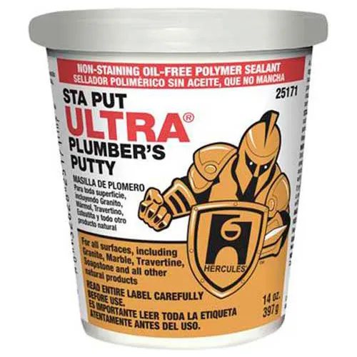 Hercules 25173 Sta-Put Ultra Plumber's Putty 3lbs. - Pkg Qty 12