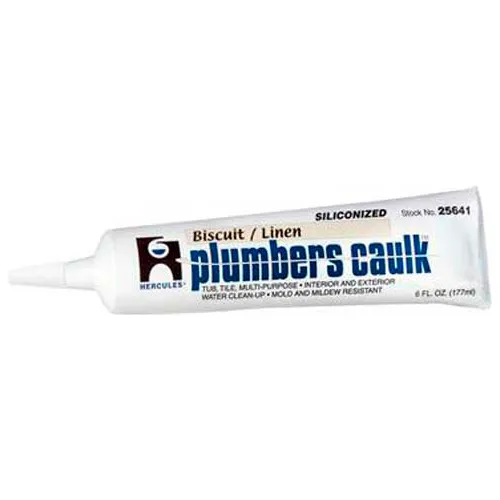 Hercules 25641 Plumbers Caulk - Biscuit/Linen - Tube Display 6 fl. oz. - Pkg Qty 24