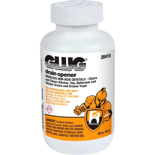 Hercules GLUG® Drain Opener, 20 oz. Bottle, 24 Bottles - 20410 - Pkg Qty 24