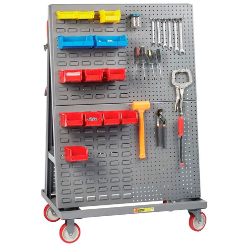 Little Giant® Mobile A-Frame - Lean Tool Cart, Combo Pegboard/Louvered Panels, 24"D x 36"W