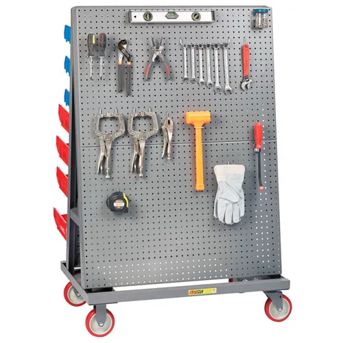 Little Giant® Mobile A-Frame - Lean Tool Cart, Pegboard/Louvered Panels, 24"D x 36"W