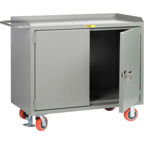 Little Giant Mobile Service Workbench w/ 2 Doors & 1 Shelf, 48"W x 24"D, Gray