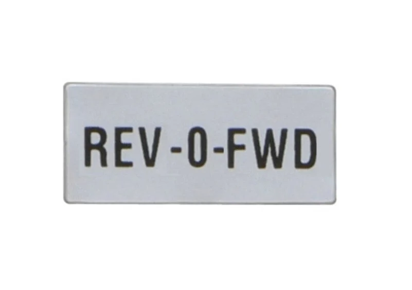 Lovato Electric: Label for selector switches "REV-0-FWD" - LPXAGB216