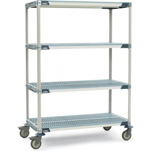 Metro® MetroMax i Shelf Truck w/Wheel Horn, 1000 lb. Capacity, 48"L x 18"W x 68"H, Blue