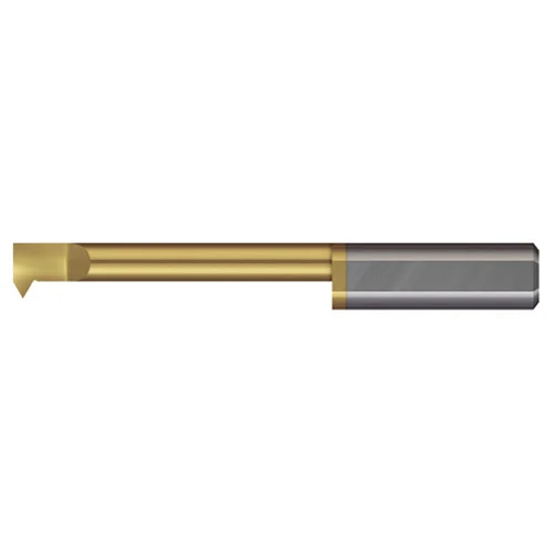 Micro 100 ITM-087446G | 1.750-2.25mm Thread Range x 7.40mm Minimum Bore Diameter x 46.00mm Maximum Bore Depth x 8.00mm Shank x 63.00mm OAL TiN Coated Brazed Carbide Single Point 60 Degree Right Hand Threading Tool