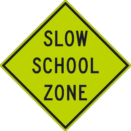 NMC TM177DG Traffic Sign, Slow School Zone Sign, 30" X 30", Yellow