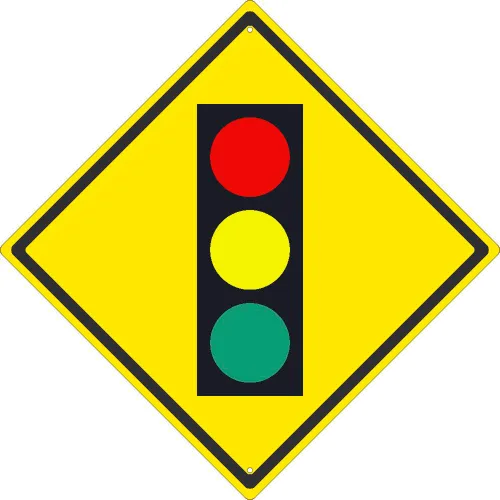 NMC TM612K Traffic Sign, IntersectionTraffic Light (Graphic), 24" x 24", Yellow