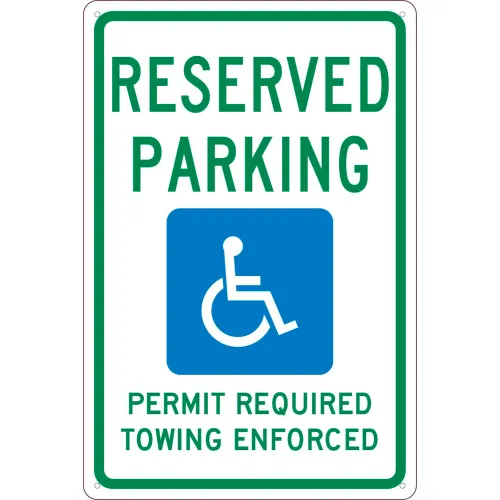 NMC TMS306G Traffic Sign, Reserved Parking Arkansas, 18" X 12", White